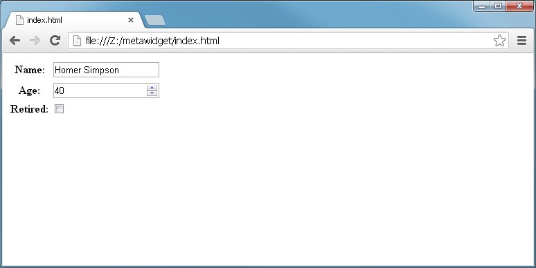 Metawidget rendering of person object
