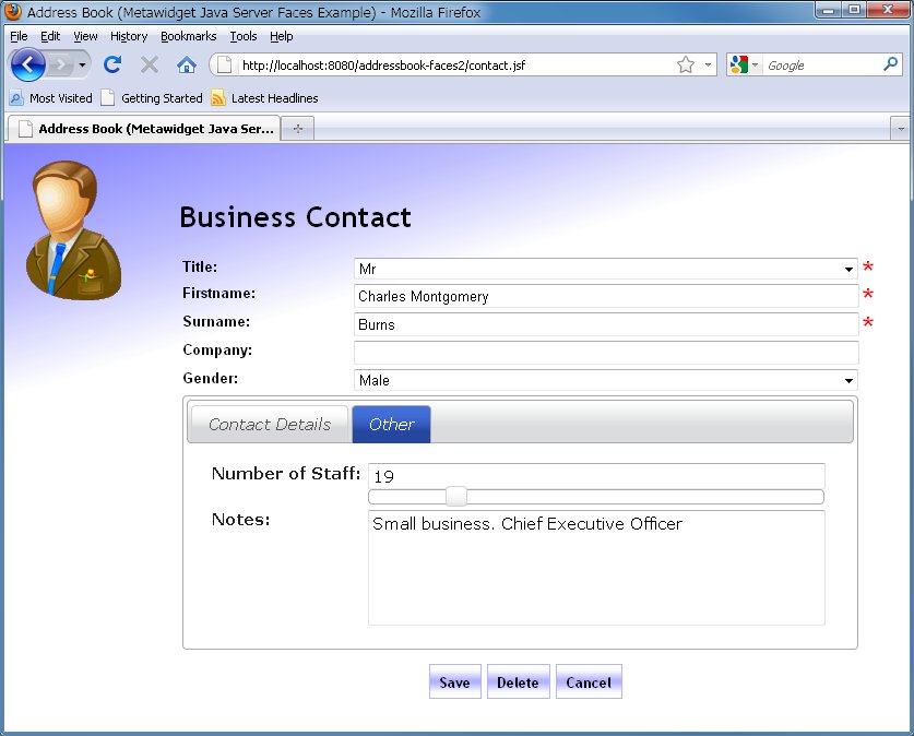 Web Address Book using PrimeFaces