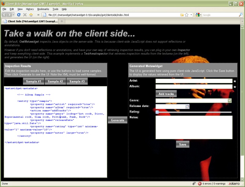 Client-Side GwtMetawidget